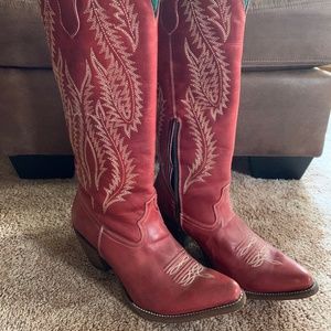 Corral Tall Red Cowgirl Boots